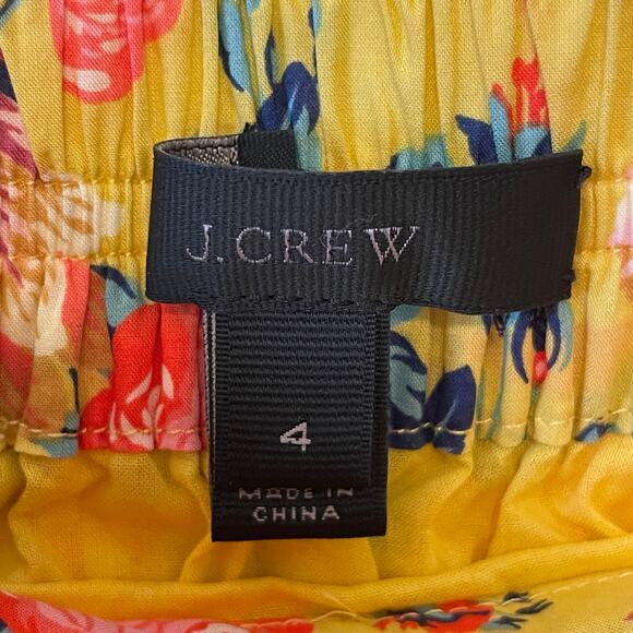 J. Crew 4 midi skirt floral summer garden elegant yellow floral fit & flare - Picture 4 of 7